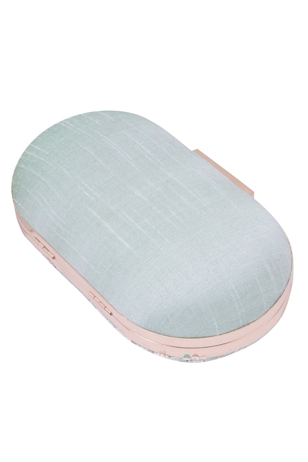 Buy_Nazaakat By Samara Singh_Blue Beads, Sequins Beaded And Embroidered Clutch Bag 