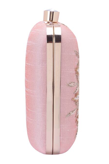 Buy_Nazaakat By Samara Singh_Pink Beads, Sequins, Embroidery Mandala Motif Box Clutch _Online_at_Aza_Fashions