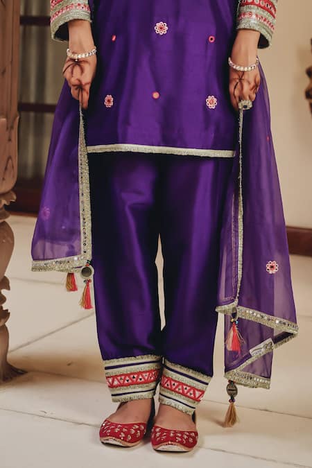 Buy Ajiesh Oberoi Purple Silk, Tissue Mirrors, Beads, Embroidery, Sequins Sahar Kurta Salwar Set Online at Aza Fashions Buy_Ajiesh Oberoi_Purple Silk, Tissue Mirrors, Beads, Embroidery, Sequins Sahar Kurta Salwar Set _Online_at_Aza_Fashions