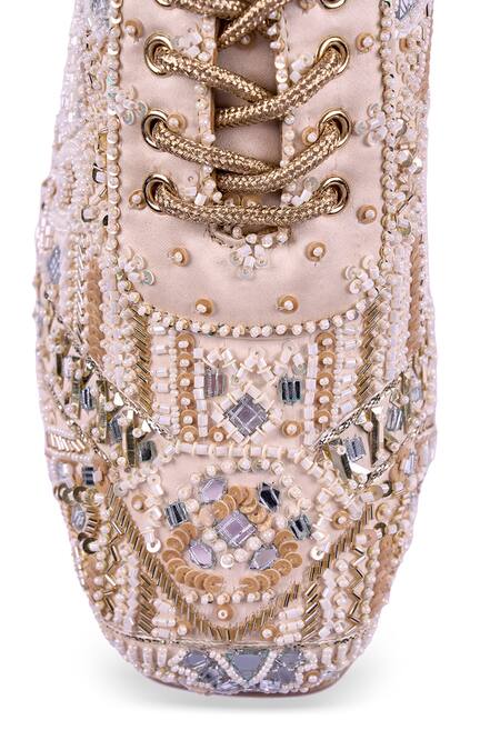 Shop_Anaar_Off White Mademoiselle Wedge Sneakers 