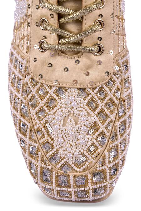 Shop_Anaar_Gold Shehzaadi Wedge Sneakers 