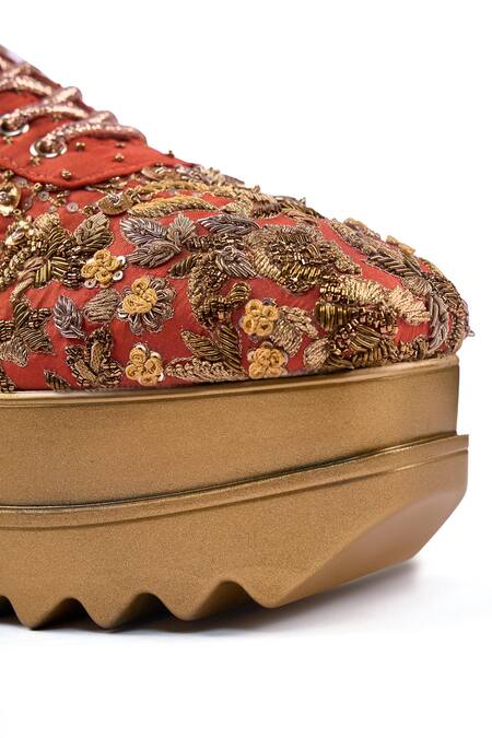 Buy_Anaar_Rust Sitara Wedge Sneakers 
