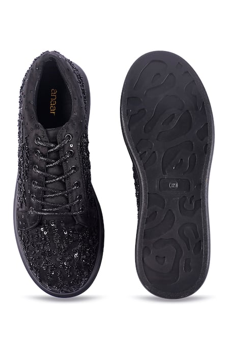 Shop_Anaar_Black Bijli Nova Classic Embroidered Sneakers 