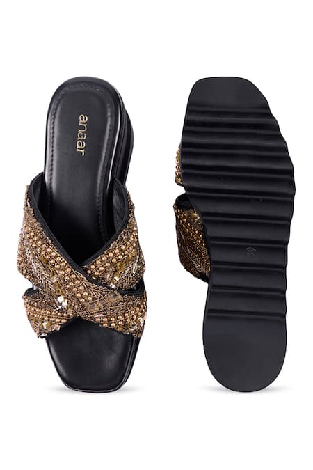 Anaar Soleilita Embroidered Wedge Sandals 