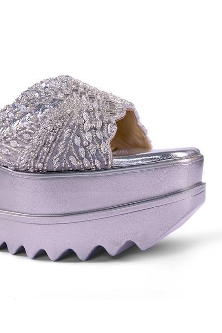 Buy_Anaar_Silver Beads, Sequins, Embroidery Chandni Wedges 