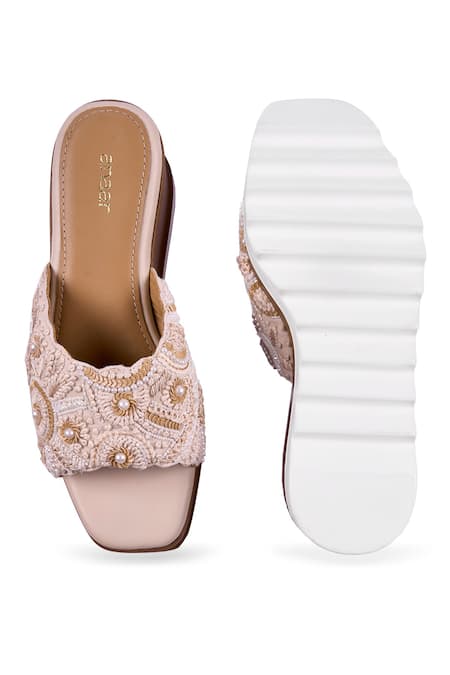 Anaar Cloudsicle Embroidered Wedge Sandals 