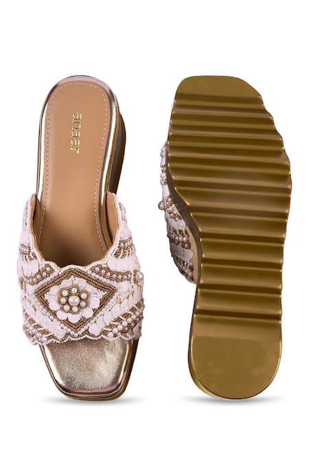 Anaar Maison Lacey Embroidered Wedge Sandals 