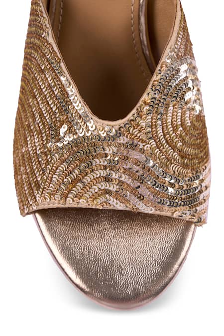 Shop_Anaar_Gold Sequins Glory Story Platform Heels 