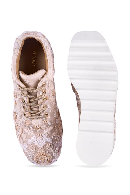 Anaar Galentine Wedge Embroidered Sneakers 