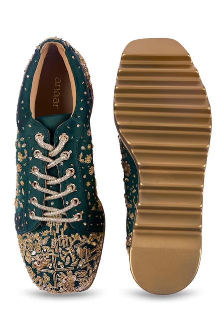 Anaar Pathaka Wedge Embroidered Sneakers 