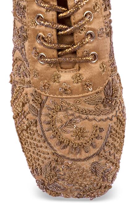 Shop_Anaar_Gold Khazana Wedge Embroidered Sneakers 