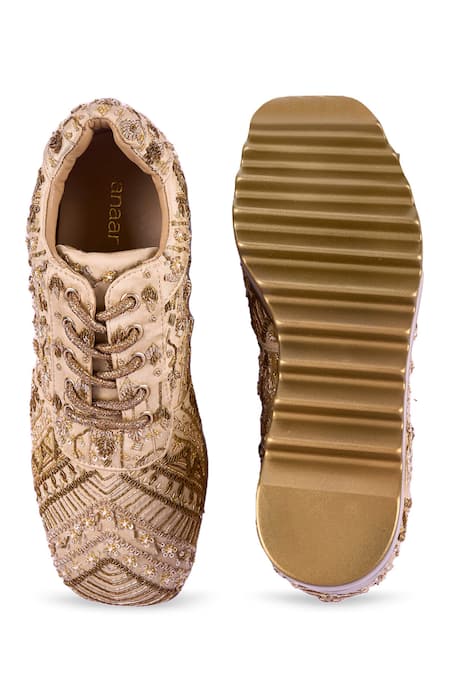 Anaar Loveletter Wedge Embroidered Sneakers 