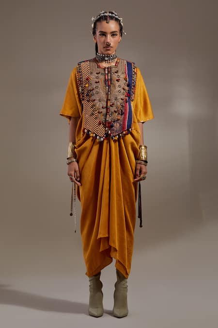 Aseem Kapoor Zuri Embroidered Gilet Jacket & Dress Set 