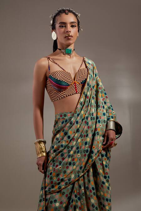 Aseem Kapoor Cotton, Silk Sweetheart Neck Kama Pattern Blouse at Aza Fashions Aseem Kapoor_Cotton, Silk Sweetheart Neck Kama Pattern Blouse _at_Aza_Fashions