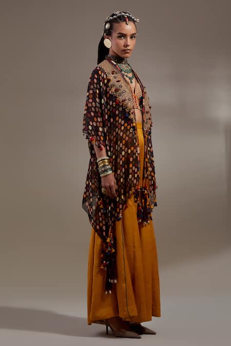 Buy Aseem Kapoor Black Silk Embroidery, Beads, Tassels Open Neck Veni Resham Work Jacket Online at Aza Fashions Buy_Aseem Kapoor_Black Silk Embroidery, Beads, Tassels Open Neck Veni Resham Work Jacket _Online_at_Aza_Fashions