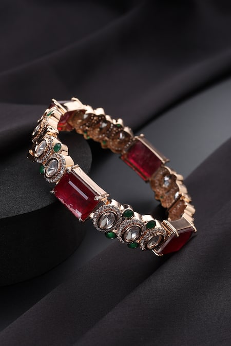 Swabhimann Red Polki Kada 