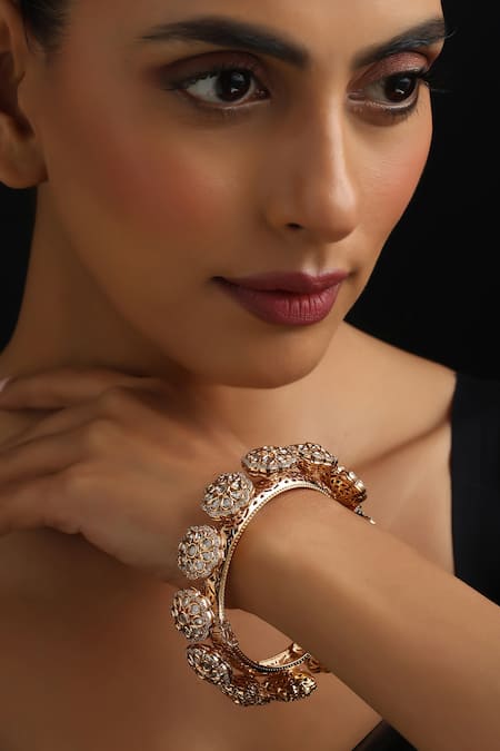 Swabhimann Rose Gold Polki Kada 