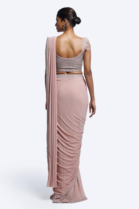 Onaya Embellished Blouse & Pre-Draped Saree Set 