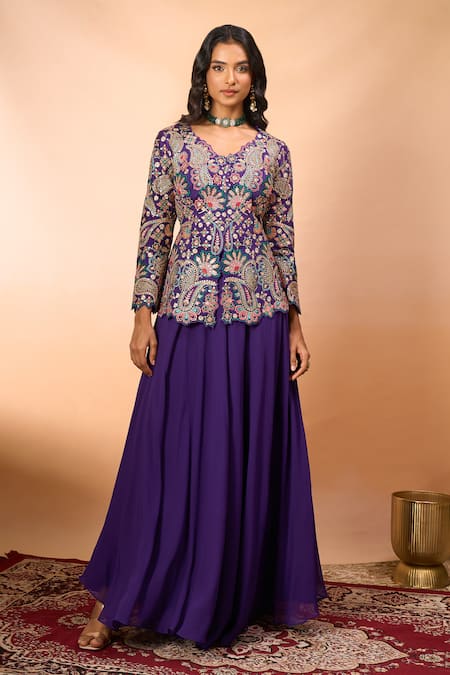 Alaya Advani Embroidered Cutwork Peplum Kurta With Sharara 