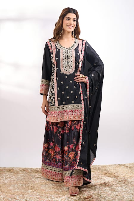 Alaya Advani Floret Embroidered Kurta Sharara Set 