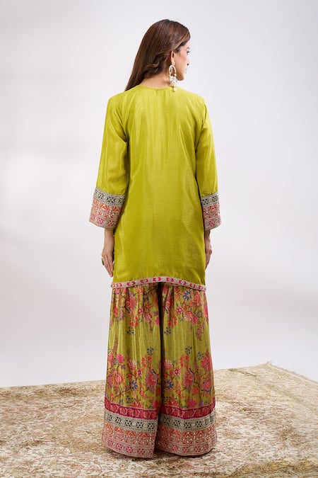 Alaya Advani Flower Embroidered Kurta Sharara Set 