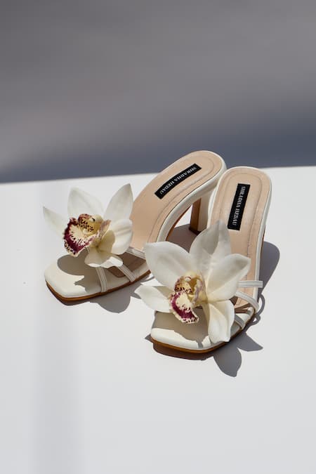 Shradha Hedau Footwear Couture Bianca Floral Embellished Strappy Heels 
