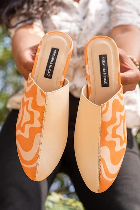 Shradha Hedau Footwear Couture Kissabelle Abstract Pattern Vegan Leather Mules 