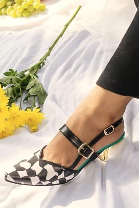 Shradha Hedau Footwear Couture Lovestruck Geometric Pattern Vegan Leather Heels 