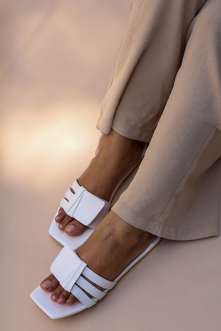 Shradha Hedau Footwear Couture Fay Vegan Leather Square Toe Flats 