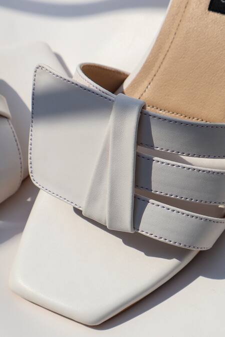 Shop_Shradha Hedau Footwear Couture_White Fay Vegan Leather Square Toe Flats 