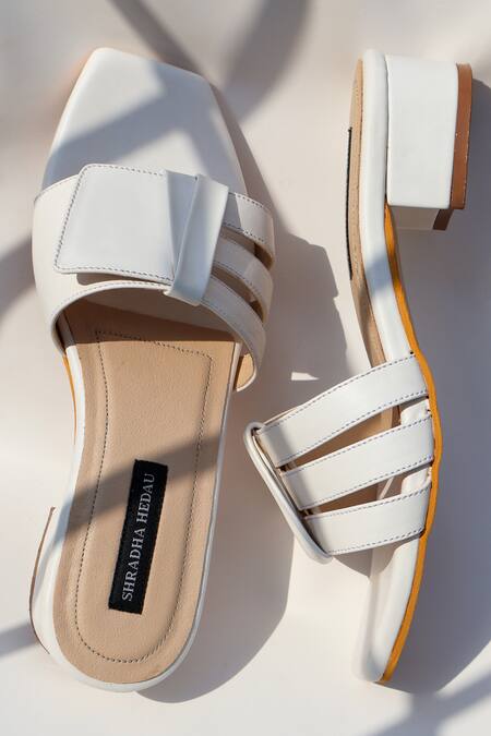 Shop_Shradha Hedau Footwear Couture_White Fay Multi-strap Block Heel Sandals _Online_at_Aza_Fashions