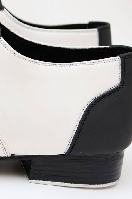 Shradha Hedau Footwear Couture_Black Conrad Two-tone Vegan Leather Tap Shoes _at_Aza_Fashions