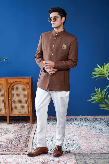 Philocaly Vistrit Classic Bandhgala With Patch Pockets 