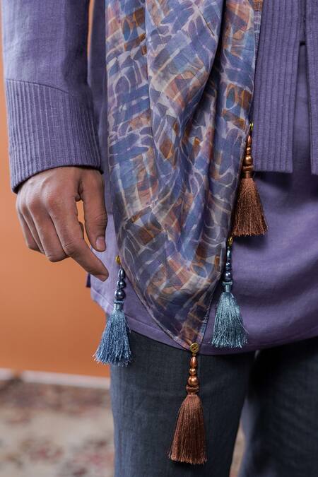 Buy_Philocaly_Purple Linen Rajneel Pintuck Bandhgala And Kurta Set 