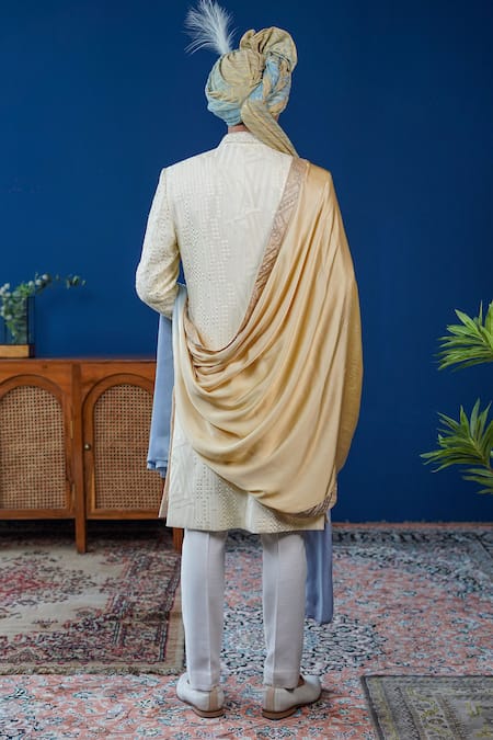 Philocaly Ivraan Tonal Embroidered Sherwani Set  
