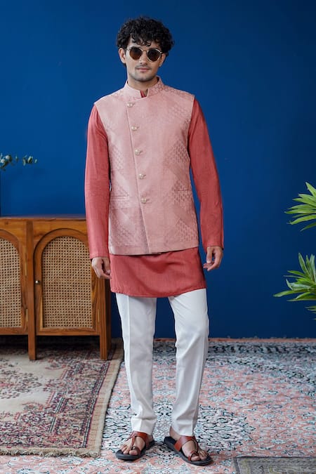 Philocaly Rosaan Embroidered Overlap Bundi 