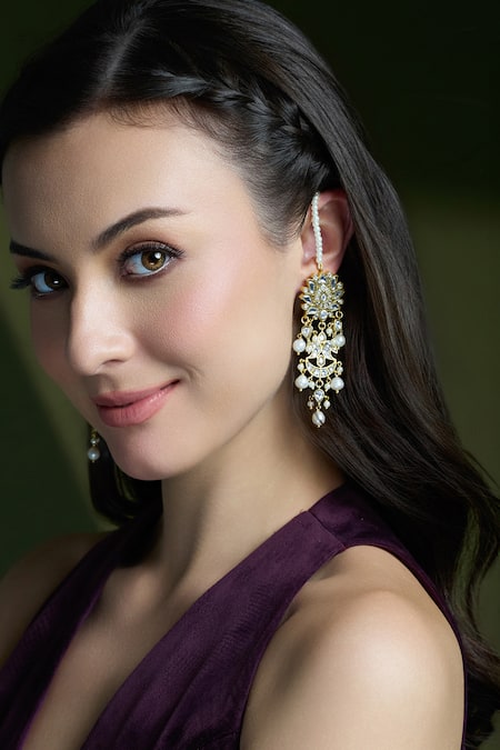 Joules by Radhika Moontrail Pearl Embellished Drop Earrings 