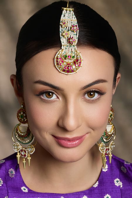 Joules By Radhika Ethereal Blossom Pearl Embellished Maangtikka 