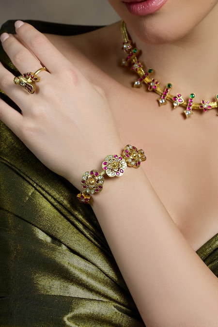 Joules By Radhika Verdant Glow Charm Bracelet 