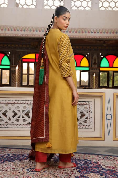 Amoree by Shikha Chaudhry Mishri Stripe Pattern Anarkali Set 