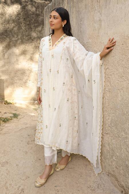Amoree by Shikha Chaudhry Placement Embroidered Kurta Set 