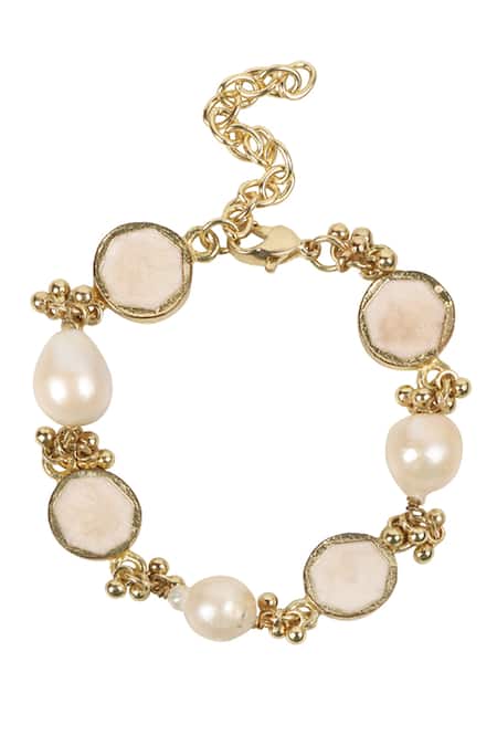 House Of Tuhina Gold Plated Beads, Pearls Shama Bracelet 