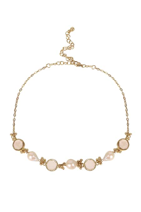 House Of Tuhina Gold Plated Shama Pearl Necklace 