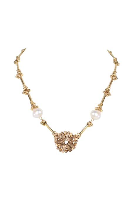 House Of Tuhina Reja Floral Pendant Necklace 