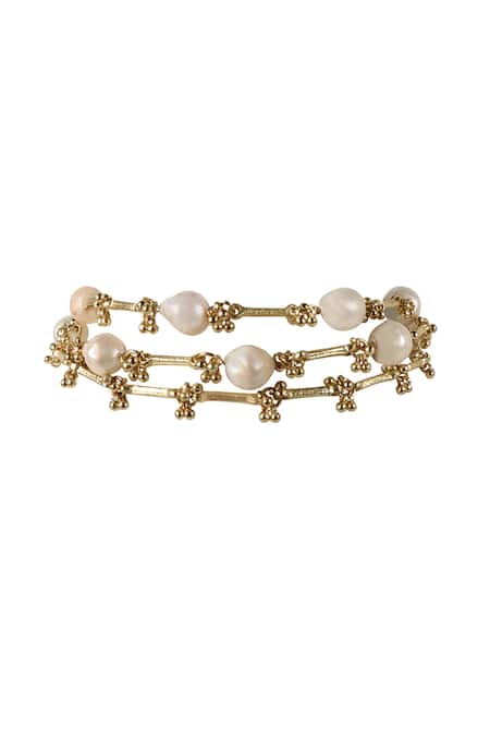 House Of Tuhina Gold Plated Uma Pearl Necklace 