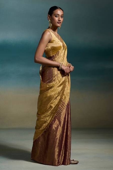 Dressfolk Purple Tissue Zari Jyotika Handloom Saree With Unstitched Blouse Piece Online at Aza Fashions Dressfolk_Purple Tissue Zari Jyotika Handloom Saree With Unstitched Blouse Piece _Online_at_Aza_Fashions