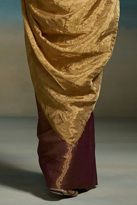 Dressfolk Purple Tissue Zari Jyotika Handloom Saree With Unstitched Blouse Piece at Aza Fashions Dressfolk_Purple Tissue Zari Jyotika Handloom Saree With Unstitched Blouse Piece _at_Aza_Fashions