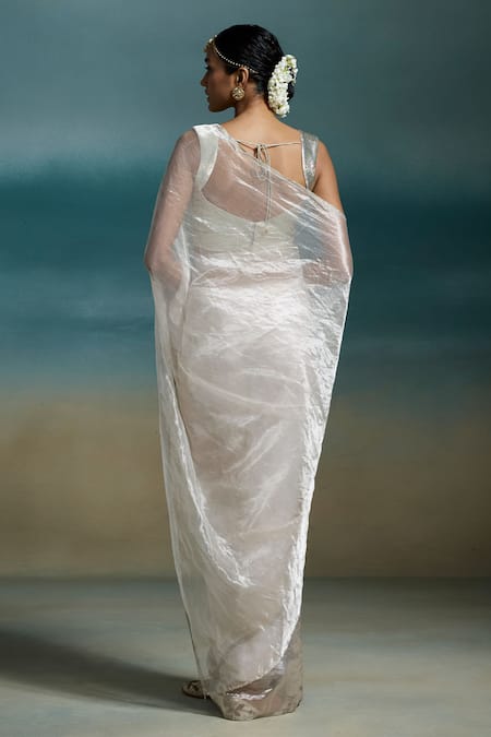 Dressfolk Chandni Tissue Saree With Unstitched Blouse Piece 