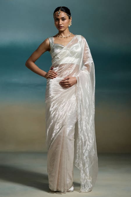 Dressfolk Chandni Tissue Saree With Unstitched Blouse Piece 