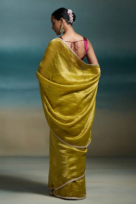 Dressfolk Harshini Chanderi Saree With Unstitched Blouse Piece 